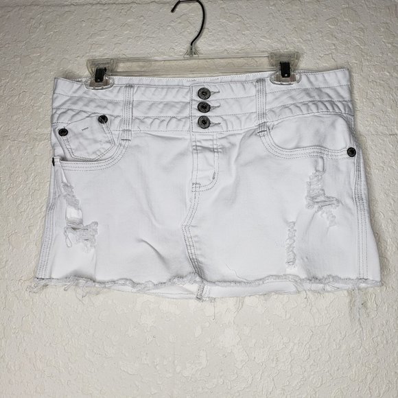G by Guess Dresses & Skirts - G By Guess White Distressed Jean Skirt Size 31